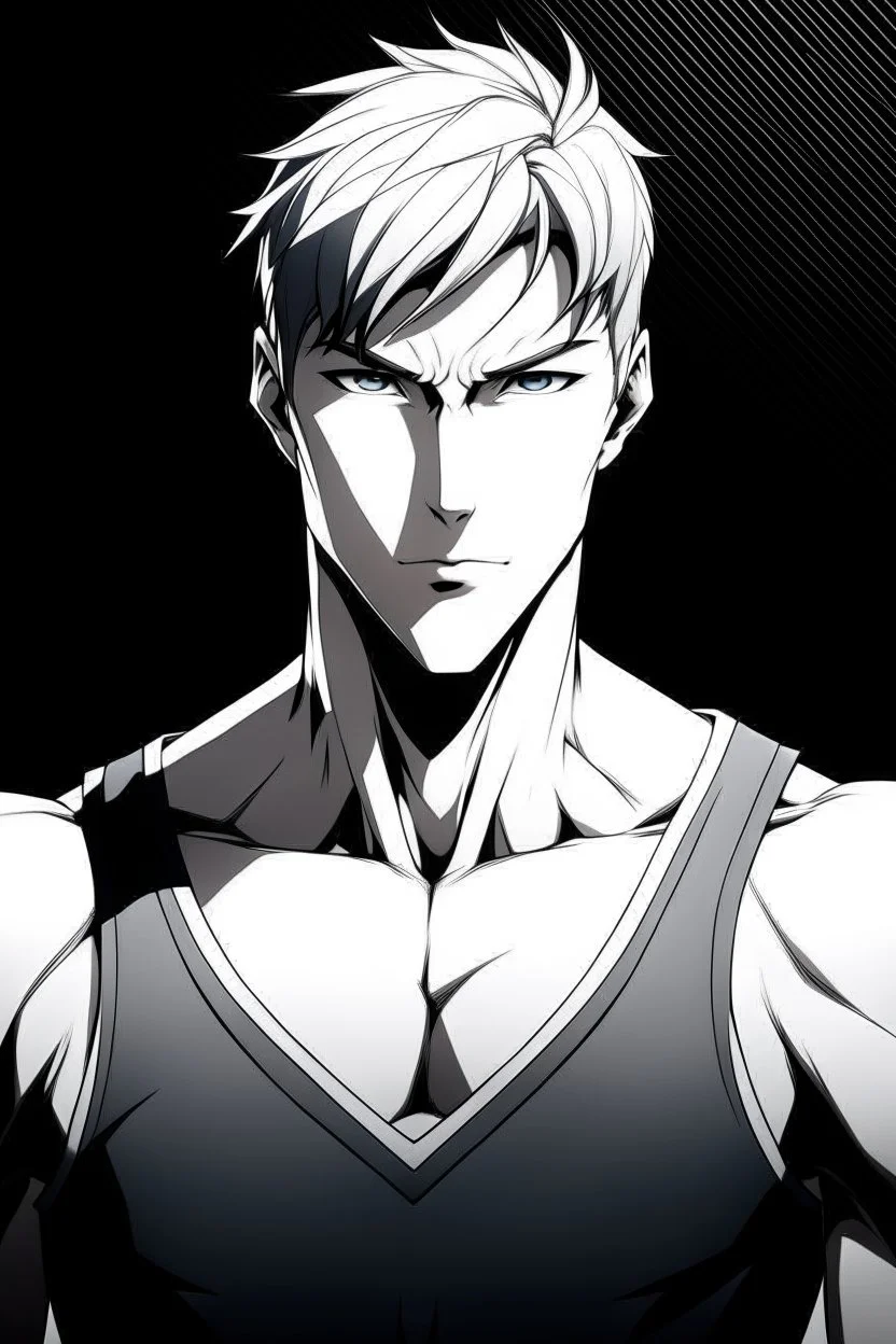 Exactly the same photo but wearing a white superhero suit