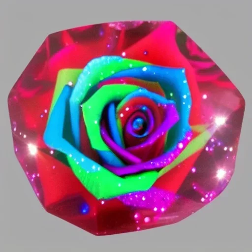 transparent multicolor crystal rose