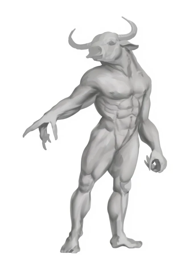 The Minotaur a man with a bull's head