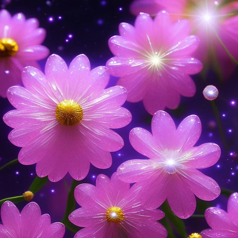 one big crystal subtle flower in a galactic ambiance with a very little beautiful fairy, transparent petals, delicate colors, in the foreground, full of details, smooth, bright sunshine，soft light atmosphere, light effect，vaporwave colorful, concept art, smooth, extremely sharp detail, finely tuned detail, ultra high definition, 8 k, unreal engine 5, ultra sharp focus