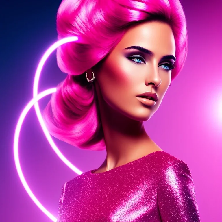 cyberpink, head, woman, portrai, tron