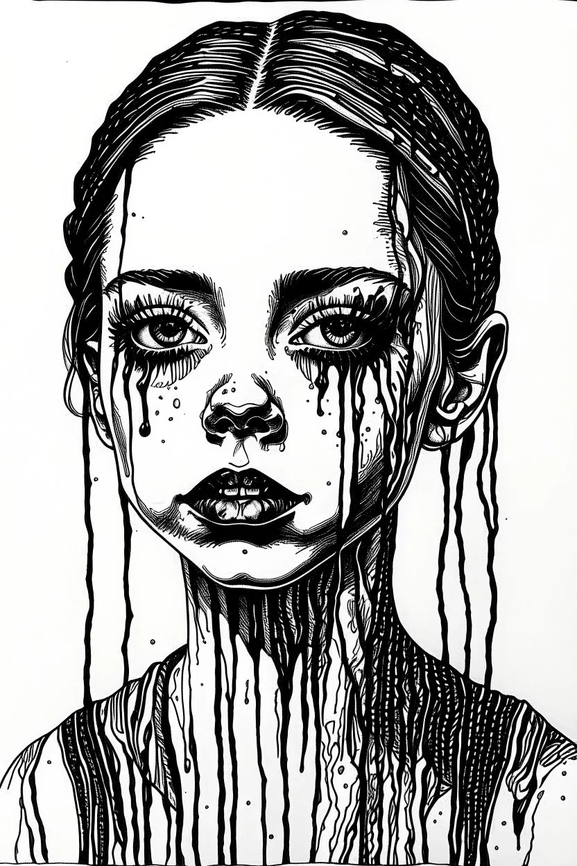 cruel summer portrait. Ink drawing