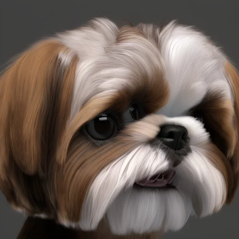 shih tzu dog brown and white