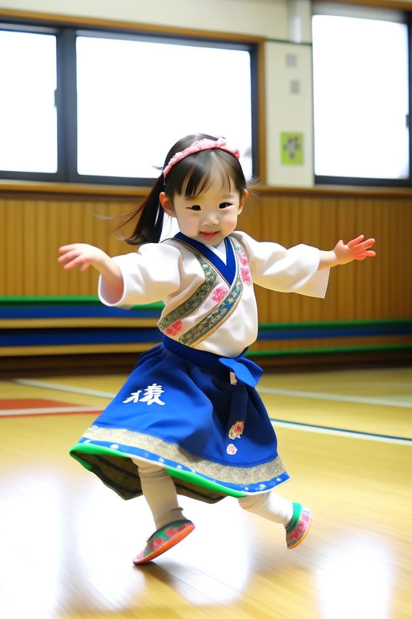 a girl dancing in japanese school