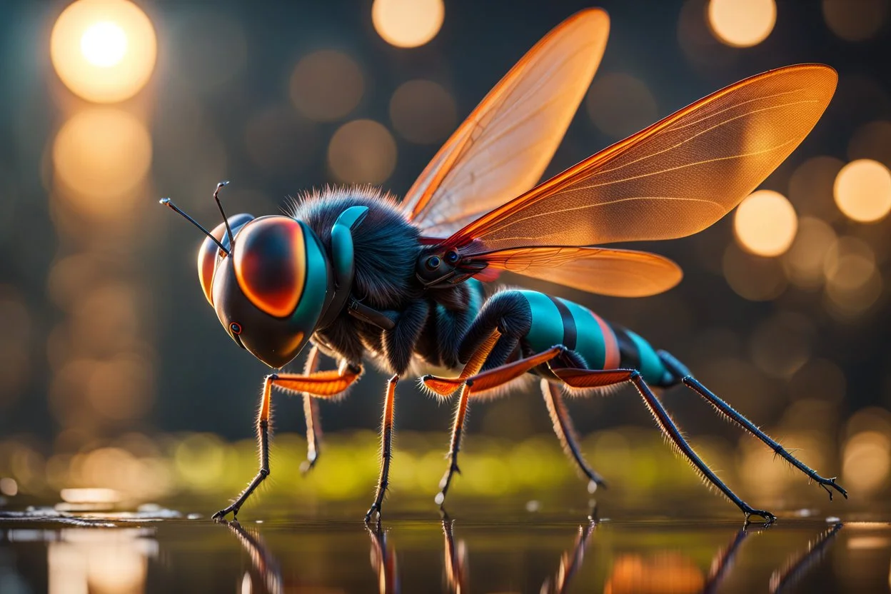 Strange, beautiful flying creature, Cinematic lighting, Volumetric lighting, Epic composition, Photorealism, Bokeh blur, Very high detail, Sony Alpha α7, ISO1900, Character design, Unreal Engine, Octane render, HDR, Subsurface scattering