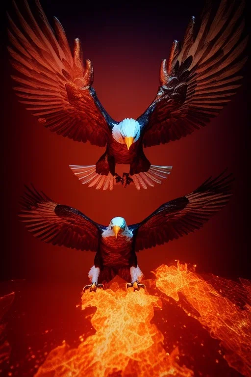 eagle set in magic fire, cinematic lighting, photorealistic, realistic, detailed, volumetric light and shadow, hyper HD, octane render, unreal engine 5 insanely detailed and intricate, hypermaximalist, elegant, ornate, hyper-realistic, super detailed --v 4