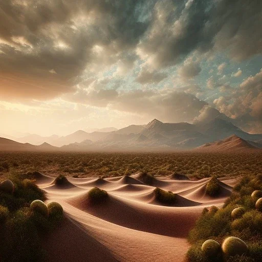 desert, rain, landscape, high detailed, hyperrealisme, sharp focus