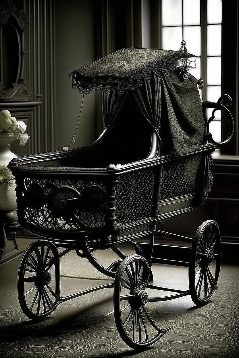 Vintage gothic pram,