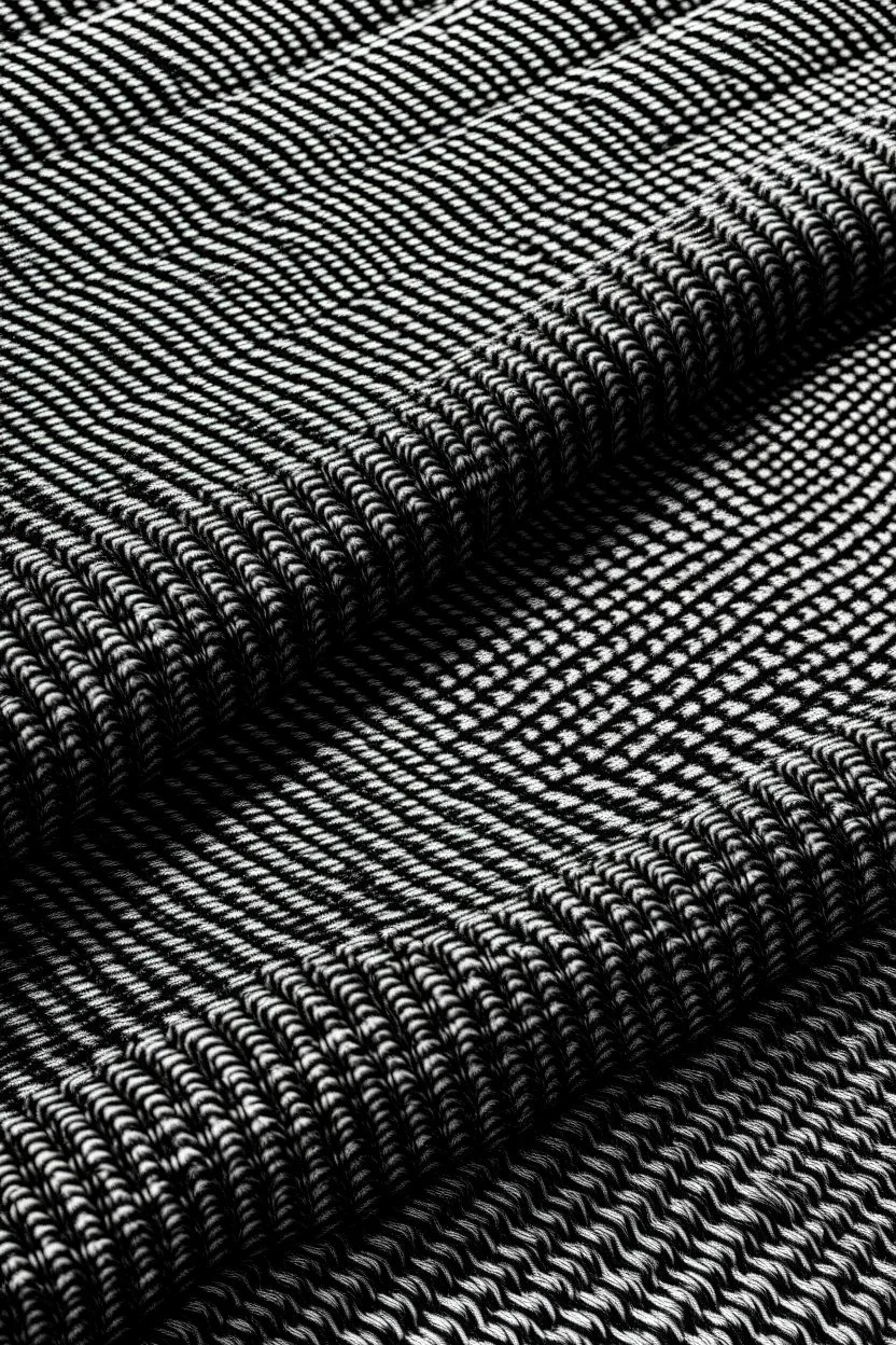 Infinite pattern wool tweed, tilable, black and white, top view, uniforme, textile design, fantasy pattern, textile design, wool