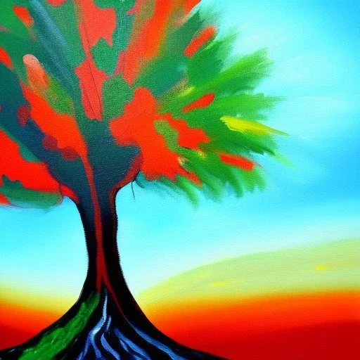 landscape tree painting abstract