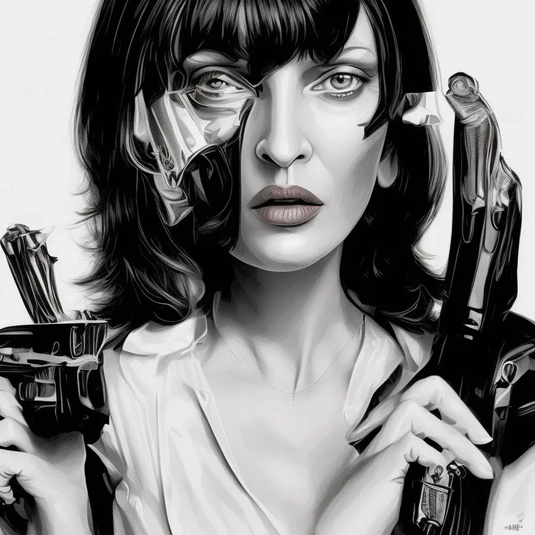 only one character, mia wallace, uma thurman, Pulp Fiction movie, scene.