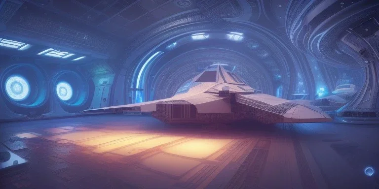 Spaceship indoor, ultra realistic, intricate details, ultra highly detailed, shiny, smooth, studio quality, octane render, Surrealism, Triadic colour scheme,glow-stick, ambient lighting,nightclub lighting, polaroid, 100mm, --ar 1:1 --v4