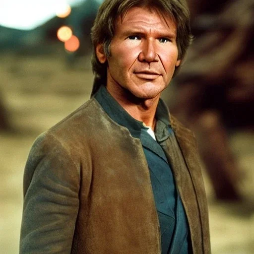 Hyperrealistic, 8k centered photographic portrait of [[Harrison Ford as Han Solo in Star Wars]], leica, 35 mm, technicolor, vivid colors, bokeh, telephoto, 24 mm, close up portrait photo by Annie Leibovitz, film, studio lighting, detailed skin, ultra realistic, bokeh, sharp features