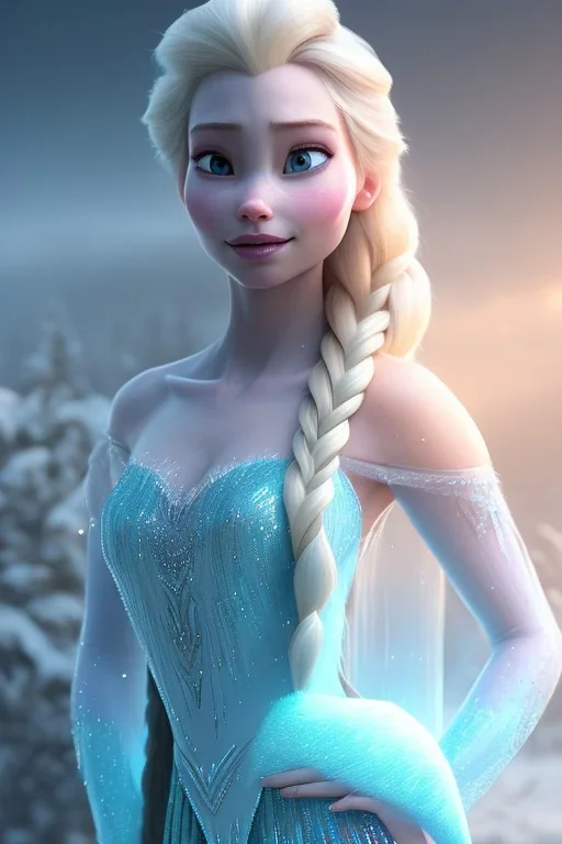 Elsa from Frozen, 8k resolution concept art portrait by Greg Rutkowski,