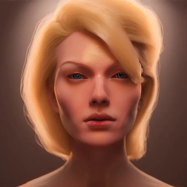 blonde superwoman. oil on canvas, volumetric light