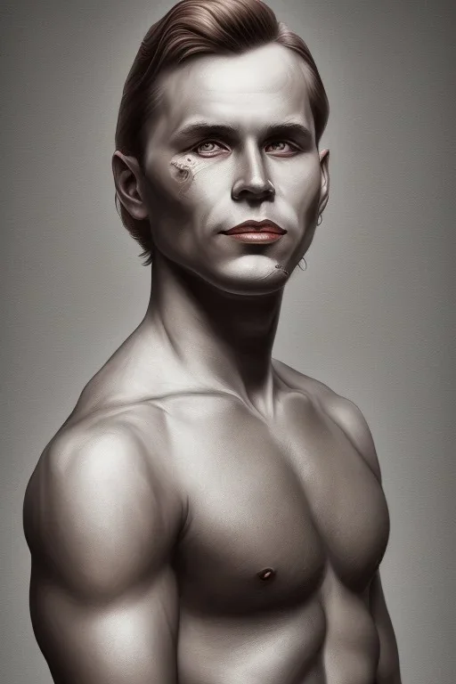 Portrait of Matti Nykänen painted like tom of finland