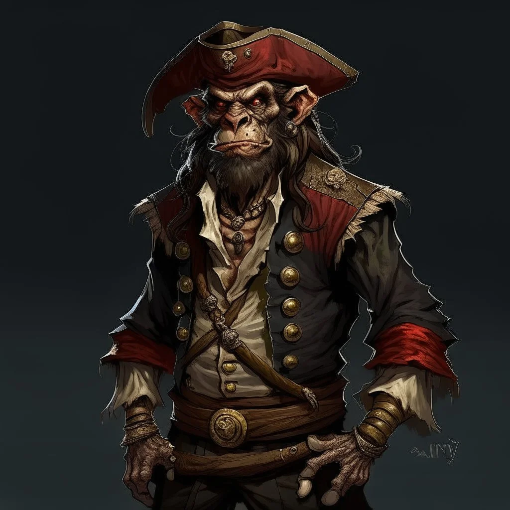 Pirate Human-Monkeyman DnD Digital Art