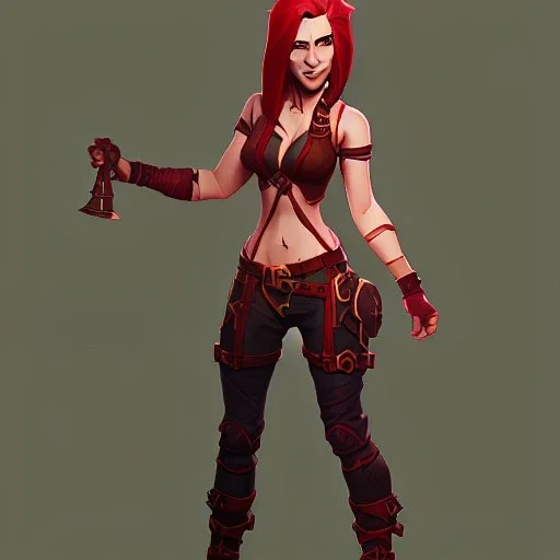 Full body Red hair halfling girl