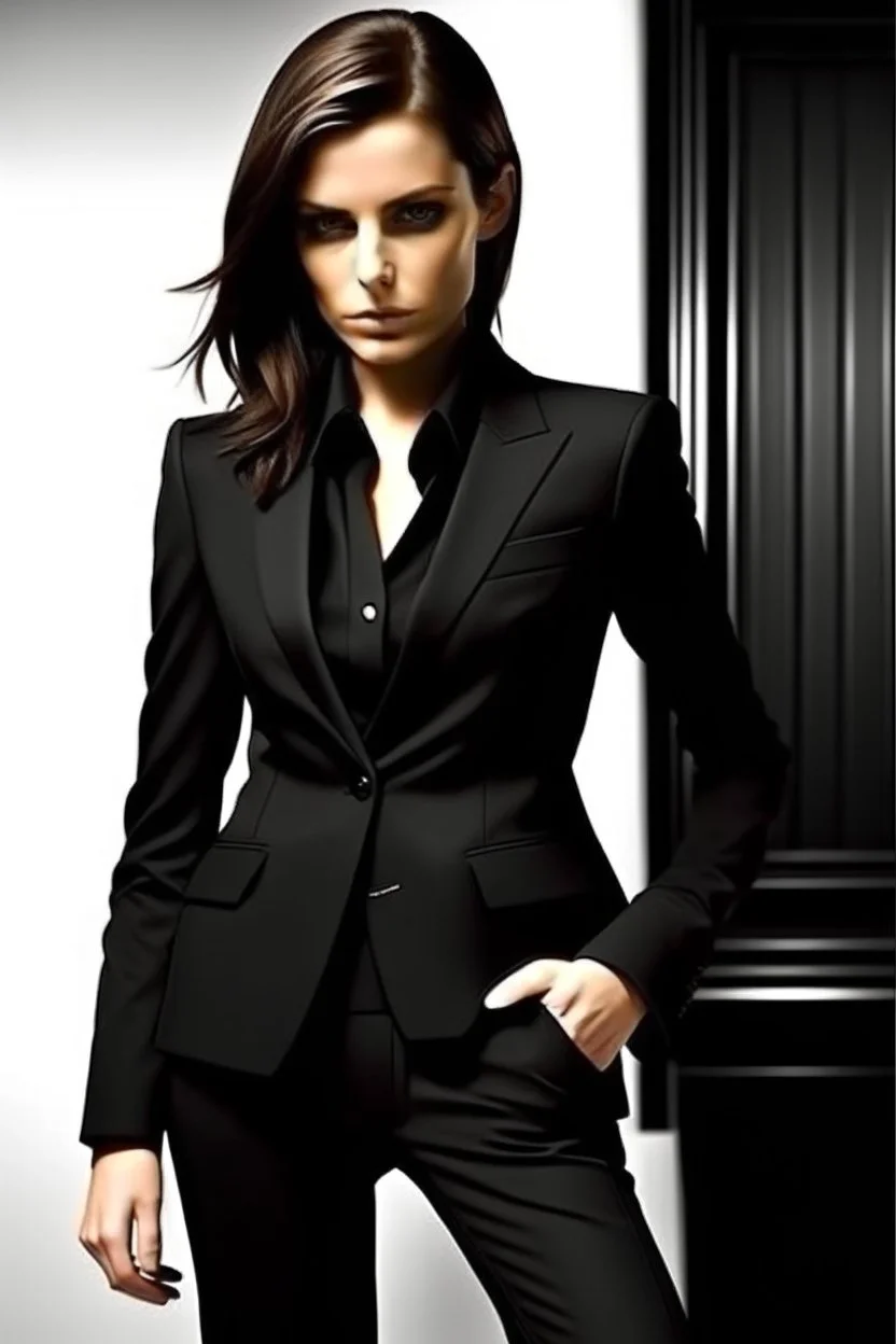 hot woman in black suit i said hot make her hotter hotter with big u no what i mean