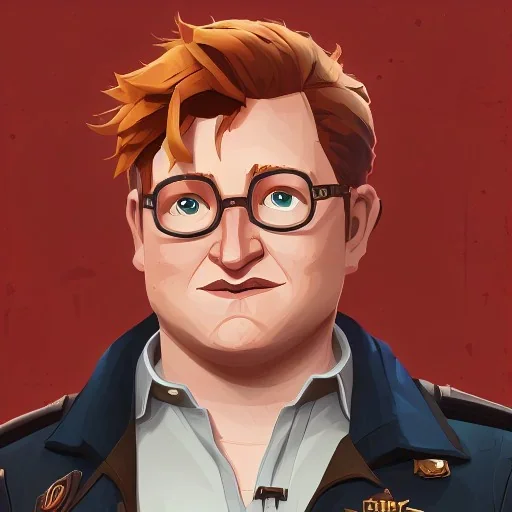 wayne knight ed sheeran, dark blonde hair, shaved, lego, steampunk