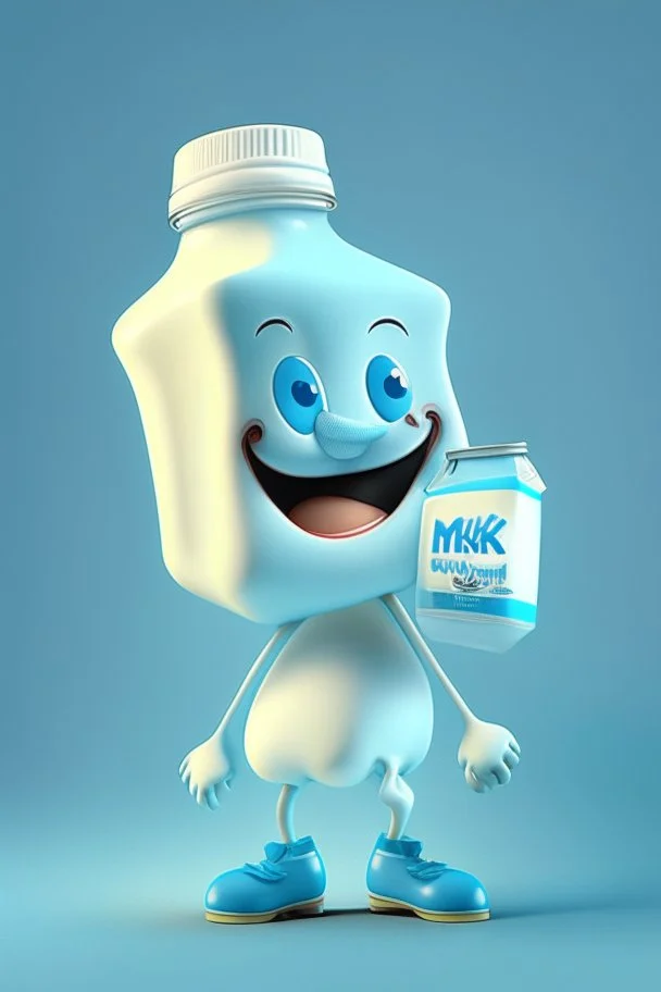 A cartoon character of an milk brand