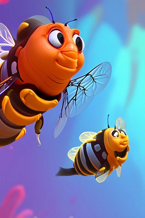 Cool bee as pfp animation style such as nemo