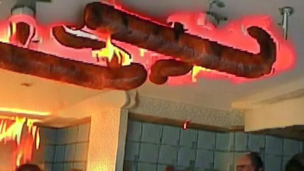 russian man cooks sausages burning ceiling in indian hotel