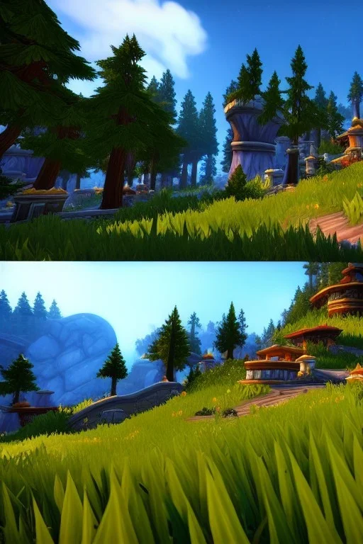 world of warcraft, r crumb, scenery, unreal engine 5, rtx