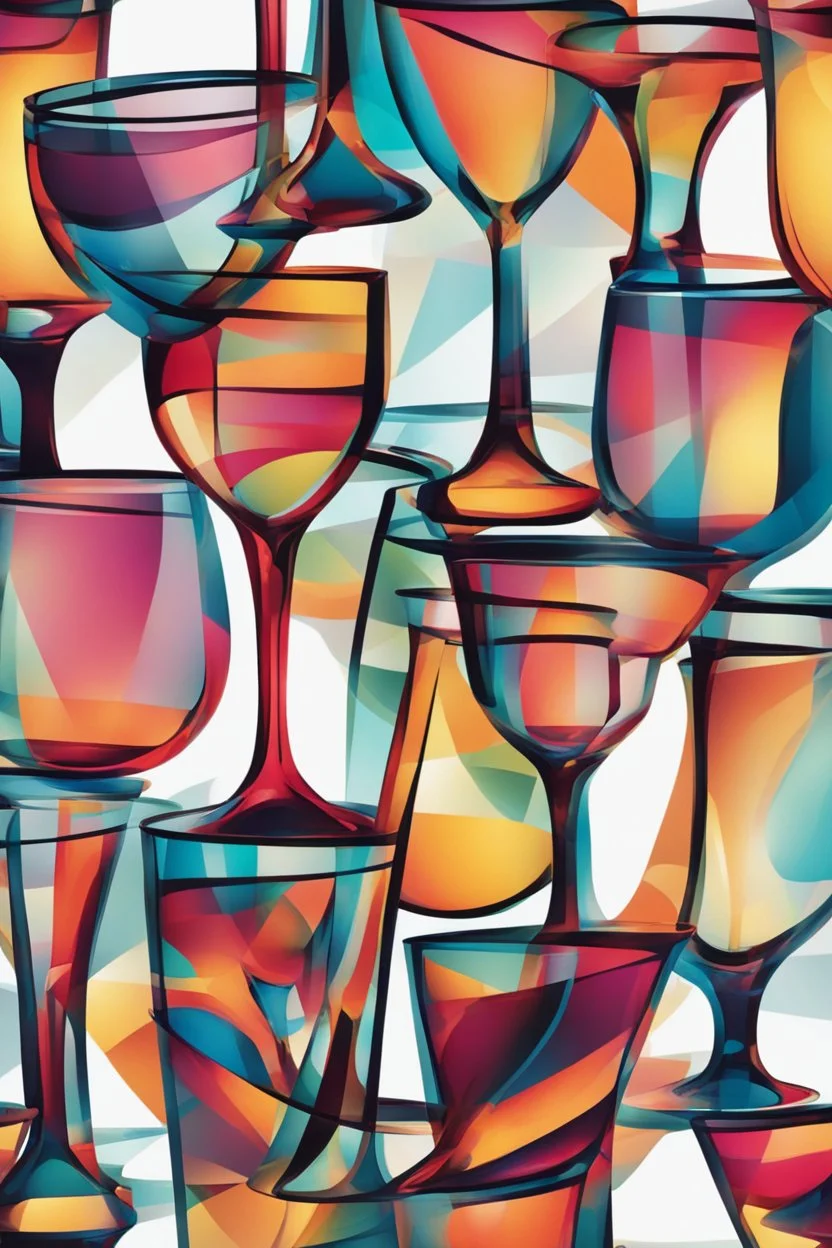 Abstract cocktail glass