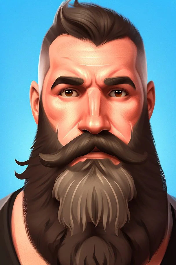 Mr Beard gamer logo male portrait fantasy