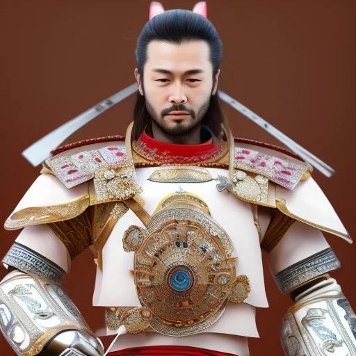 beautiful transparent smooth realistic japan robot samurai with cat face, extremely sharp detail, finely tuned detail, ultra high definition, 8k, unreal engine 5, ultra sharp focus, accurate hands