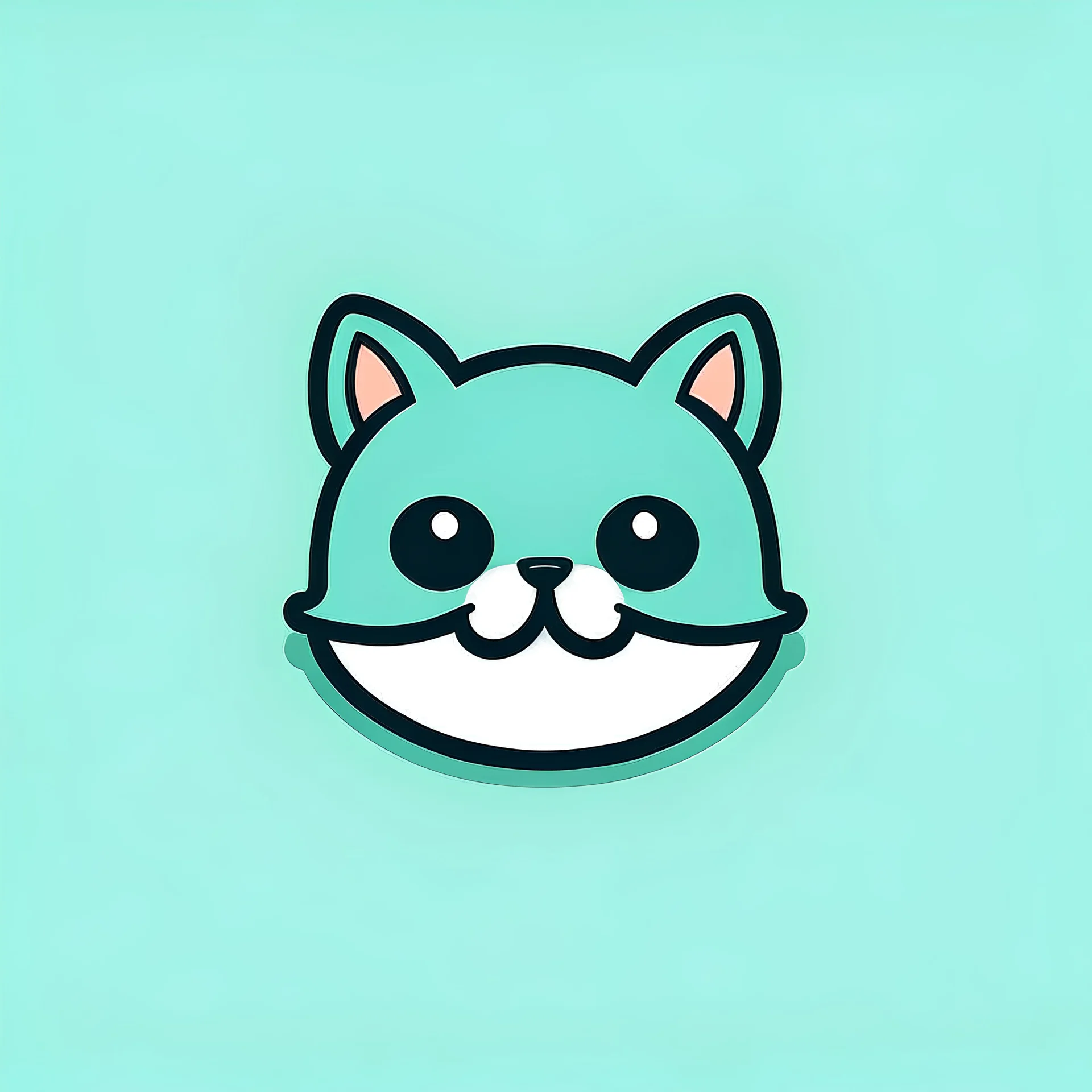 You are a graphic designer. Create an mobile app logo, in a minimalist style, that shows with only a thin line the mustache of a cat. Only use 3 colors max, make the cat ears really big and cute.