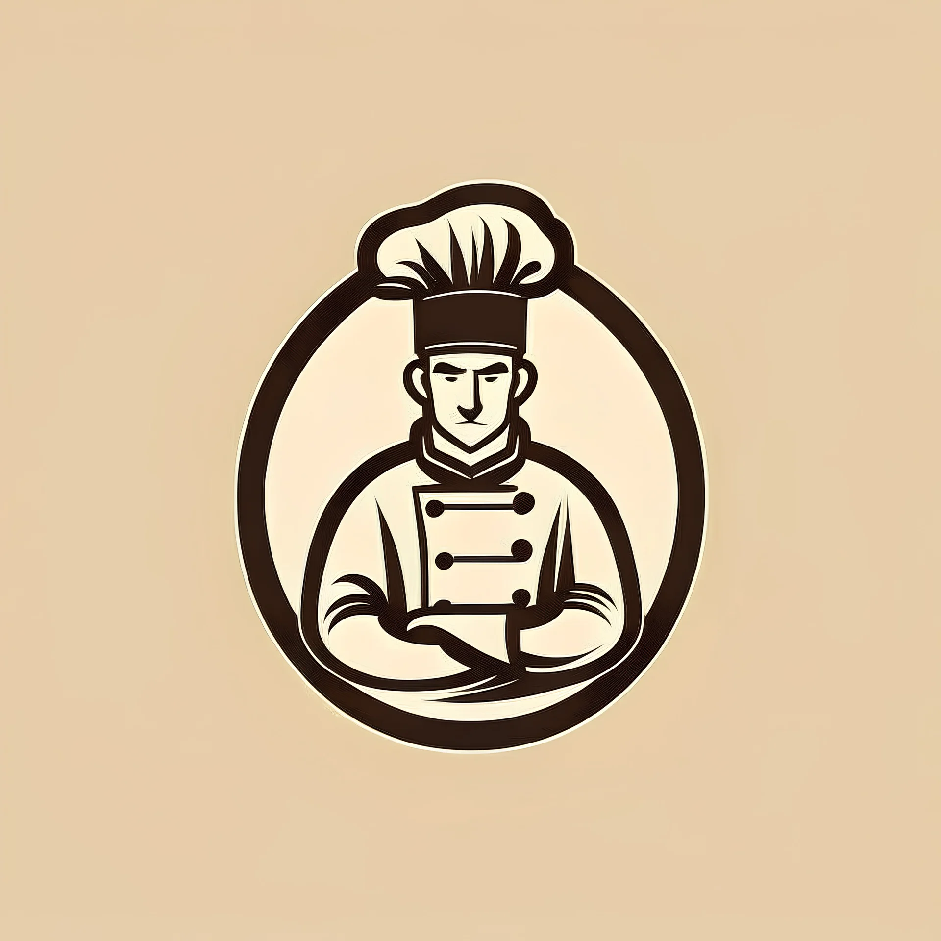 high quality, logo style, chef cook, flat vector art
