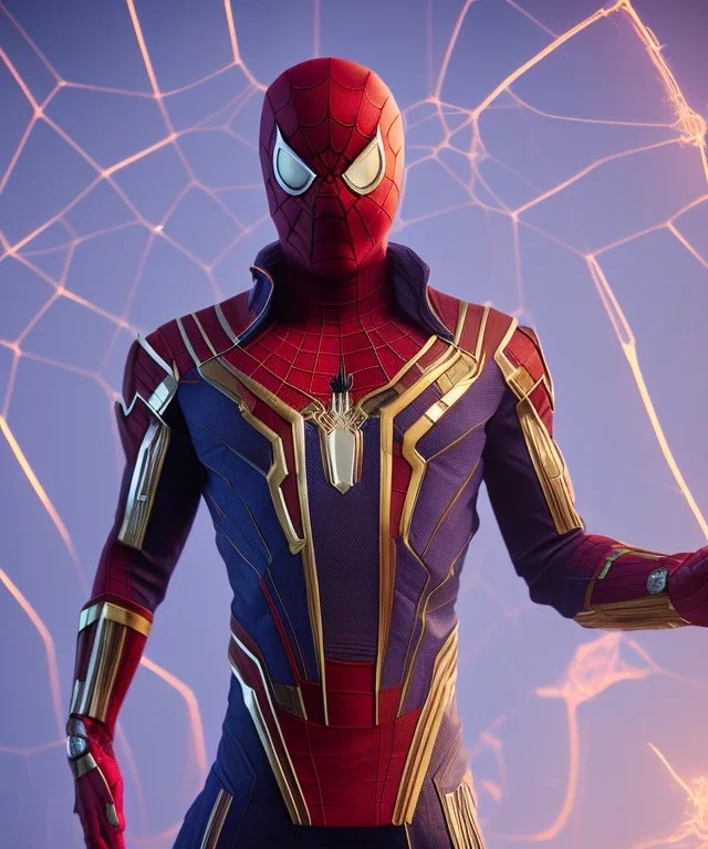 thanos dress up with spiderman suit, red and black, shooting spiderweb from wrist, full body close up, soft light atmosphere, light effect，vaporwave colorful, concept art, smooth, extremely sharp detail, finely tuned detail, ultra high definition, 8 k, unreal engine 5, ultra sharp focus