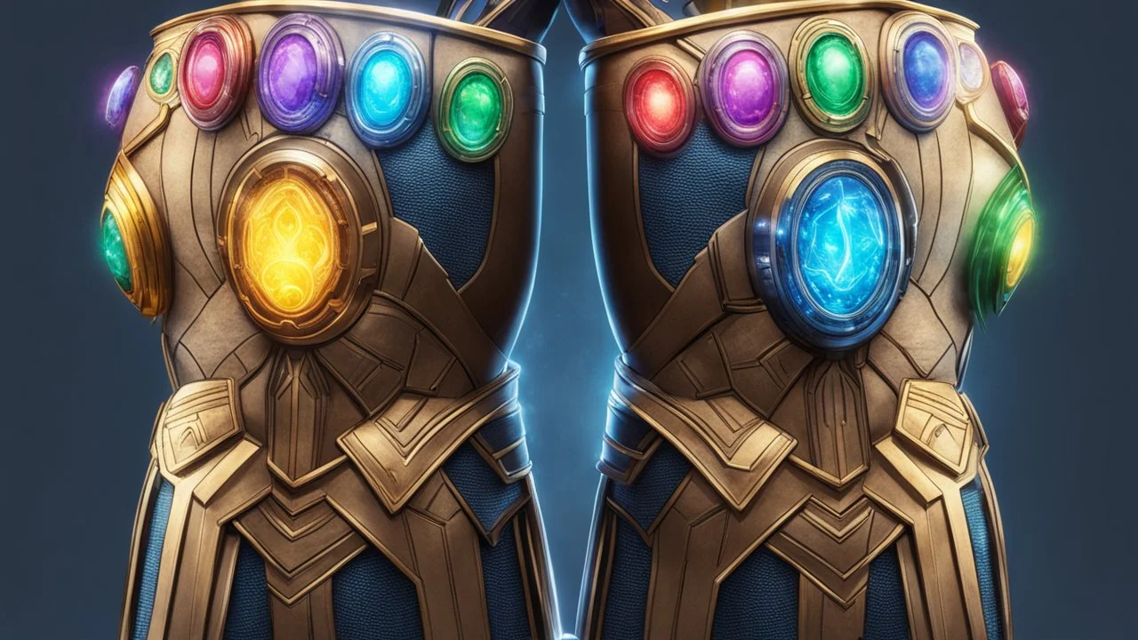 Two infinity gauntlets contain six infinity stones, one of which is made with nano In the hands of a powerful man