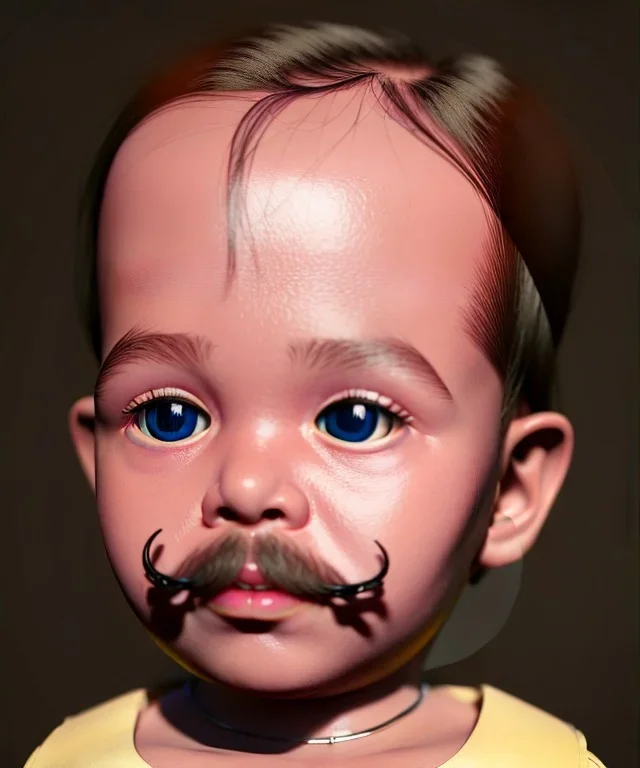 Salvador Dali toddler, full body, dramatic lighting, hyper realistic