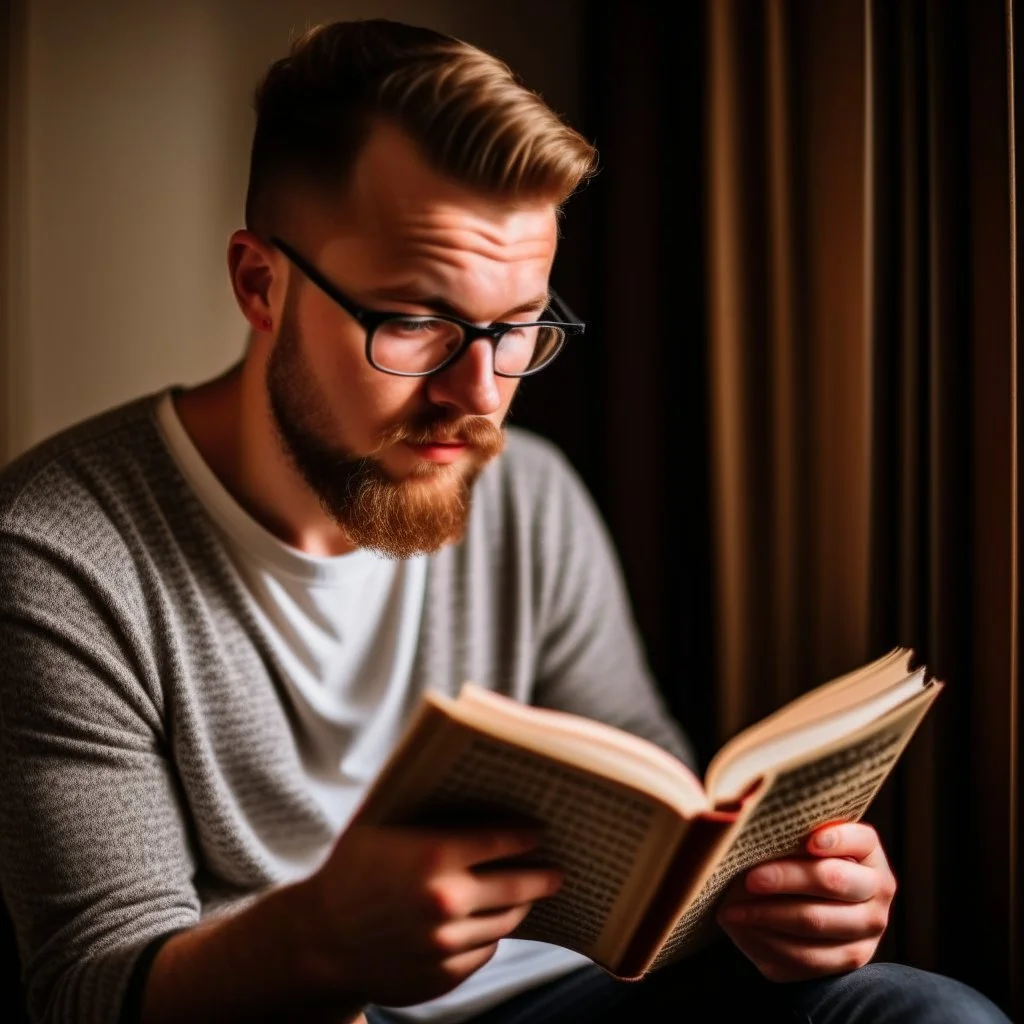 A person reading a remarkable book on self-development