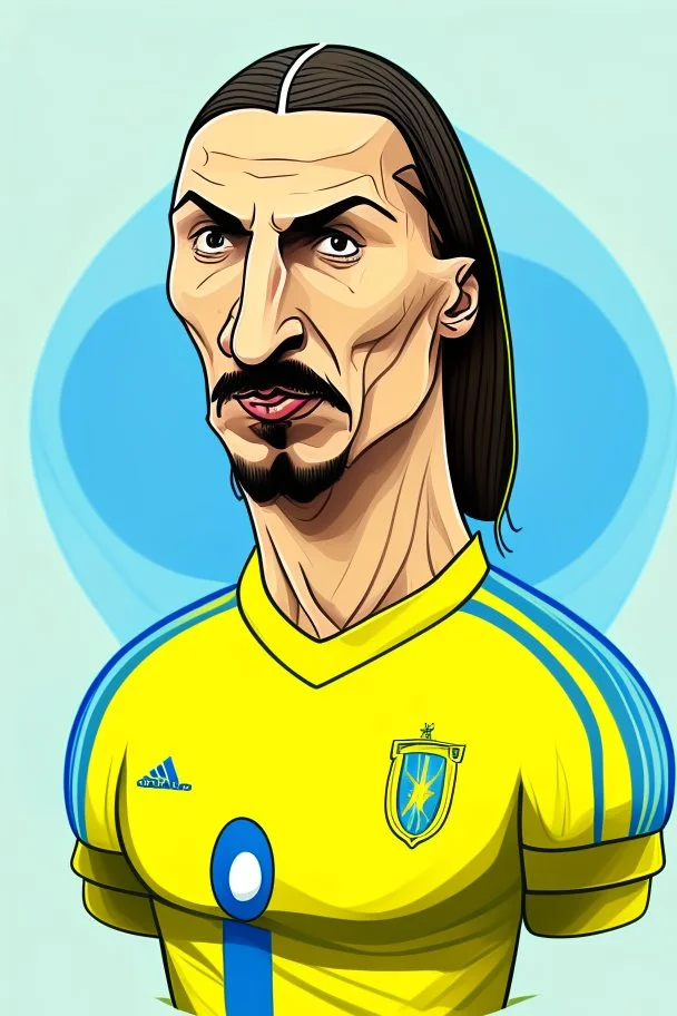 Zlatan Ibrahimovic Swedish football player ,cartoon 2d