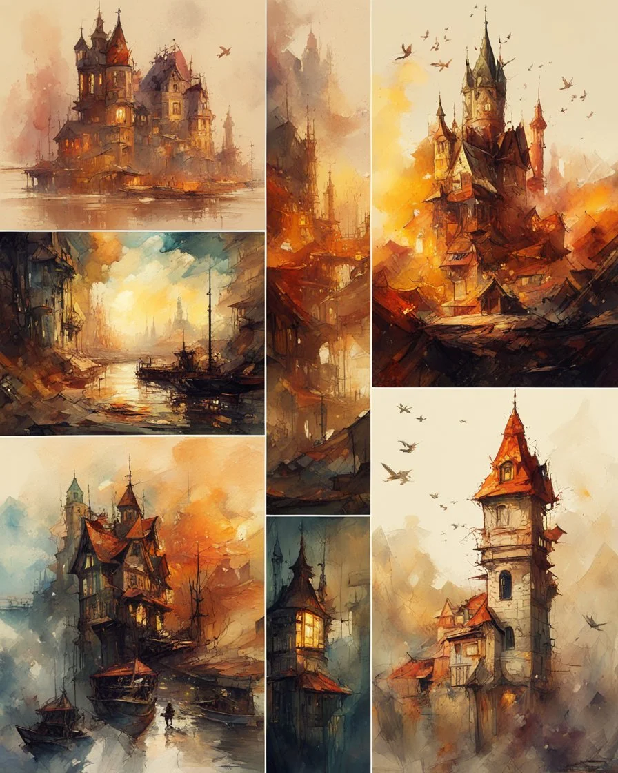 a collection of poems, a window into the world of fairy tales, a set of dreams, a light watercolor sketch, by Leonid Afremov & Benedick Bana & Atelier Olschinsky & Ian McQue