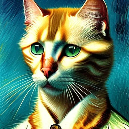 Portrait of a cat by Van Gogh