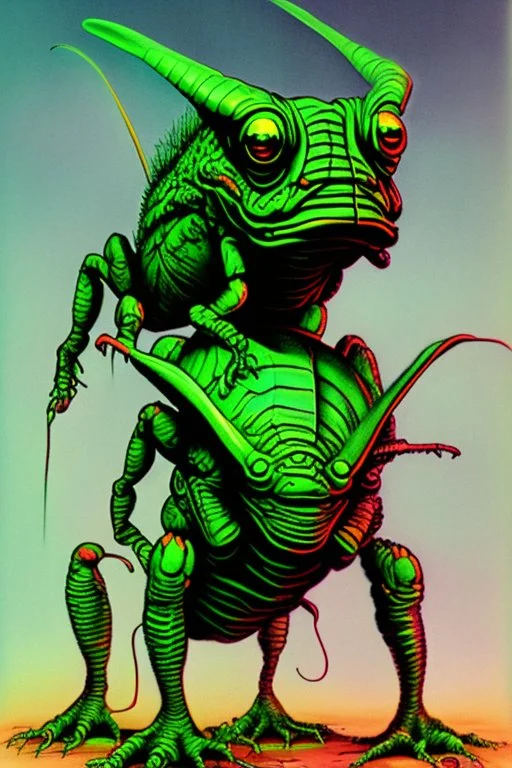 monster grasshopper 70s sci fi art