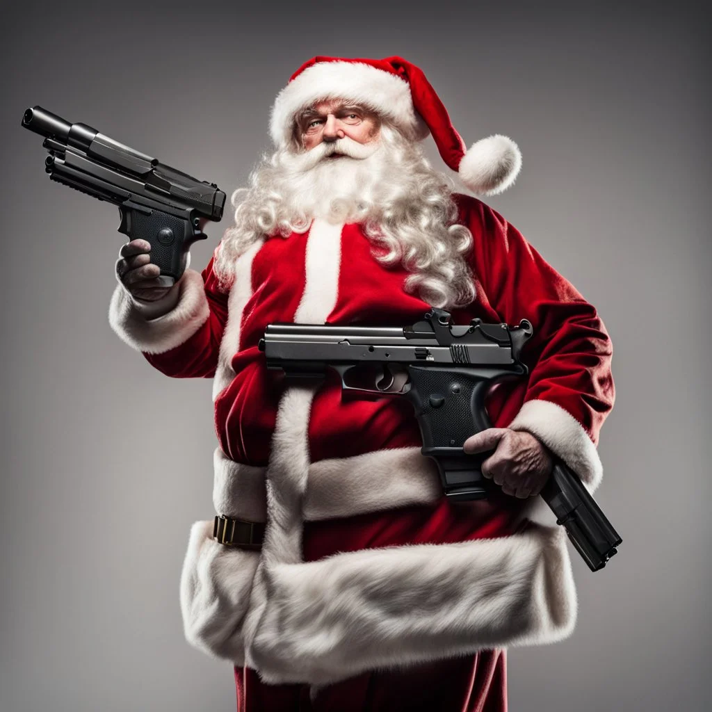 Santa Claus with firearms.