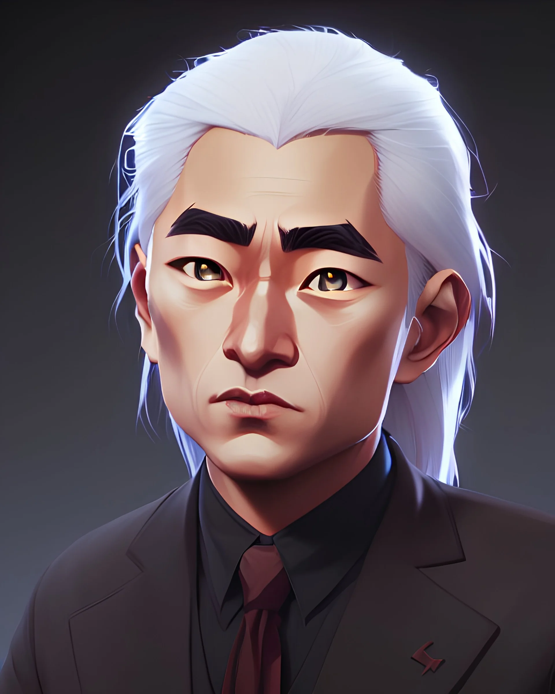 medium shot of good looking younger michio kaku, black hair, handsome, frontal facing, neutral facial expression, closed mouth, good and solid lighting, no face occlusions, ample headroom, marker drawing, hyperdetailed composition, unreal engine 5, octane render, masterpiece, 8k