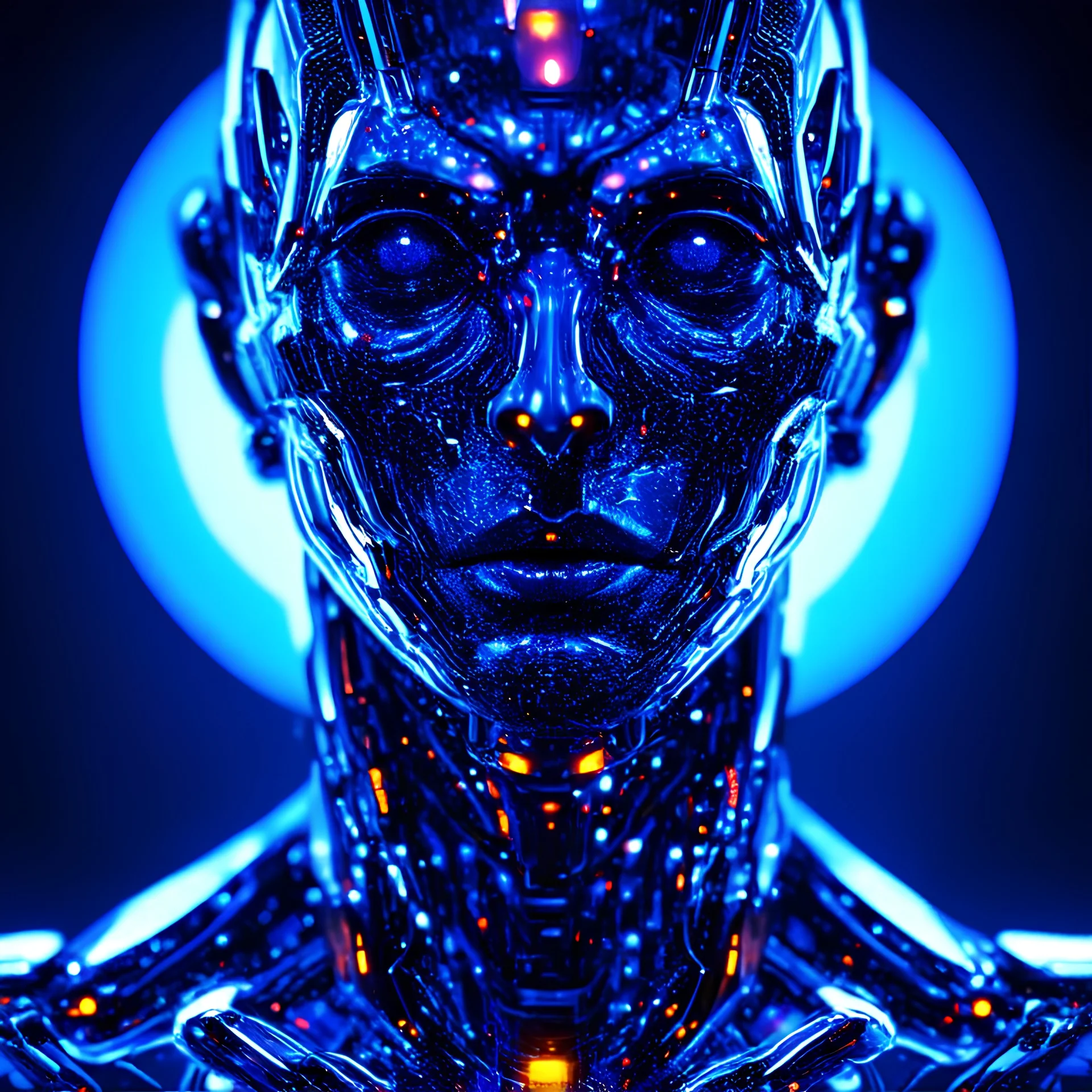 combined cybernetic and holographic, 8k, macro photography,