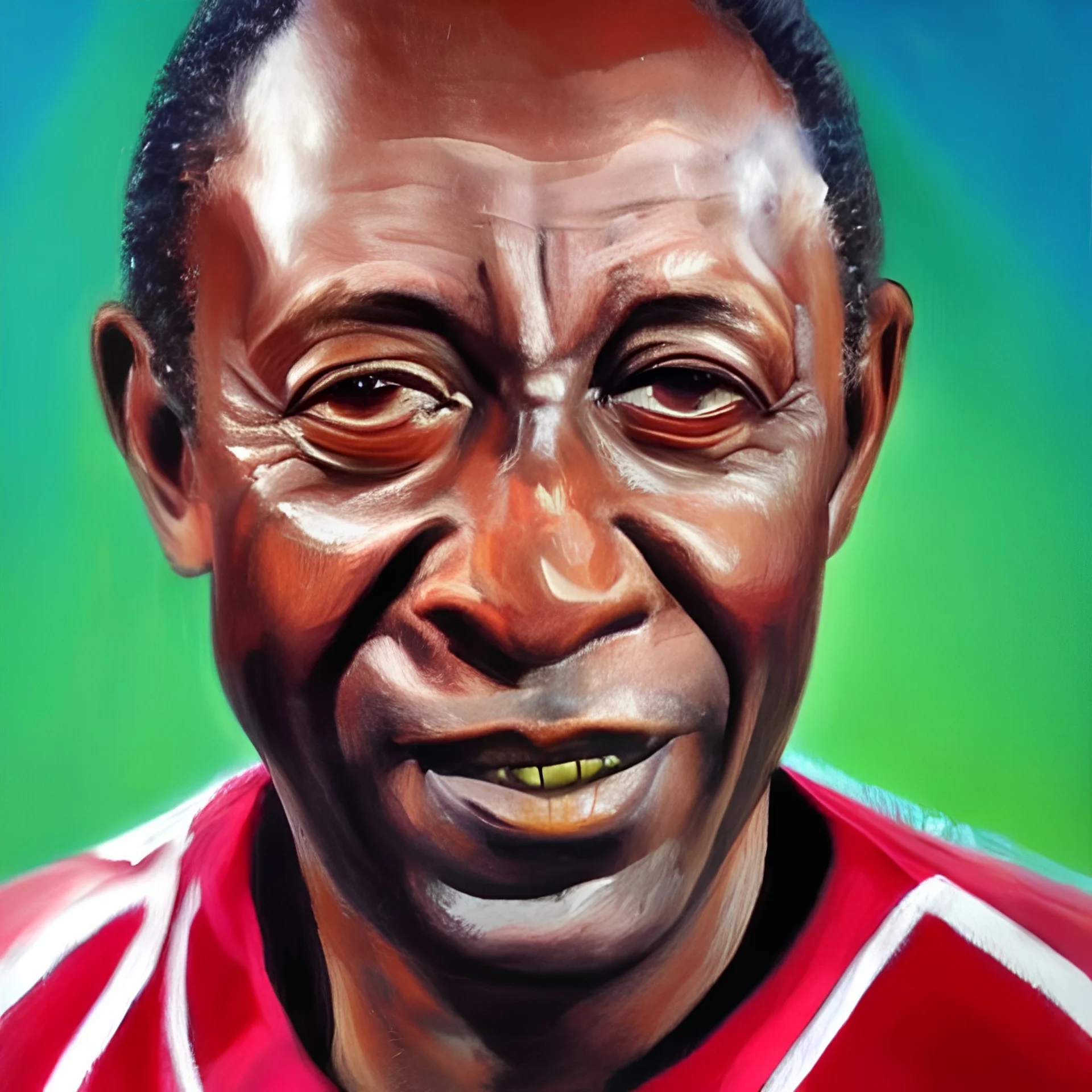 oil paiting portrait of pelé 4k detailed