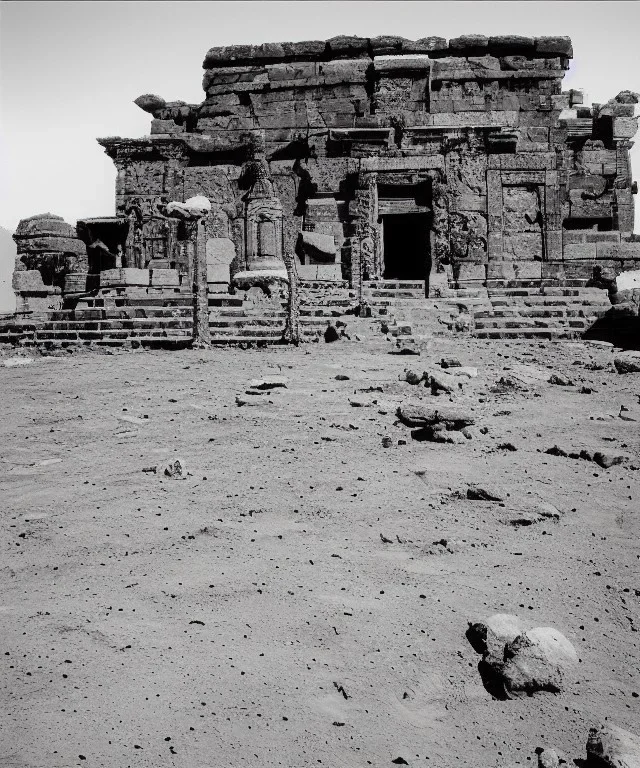 Ancient temple on the lunar surface