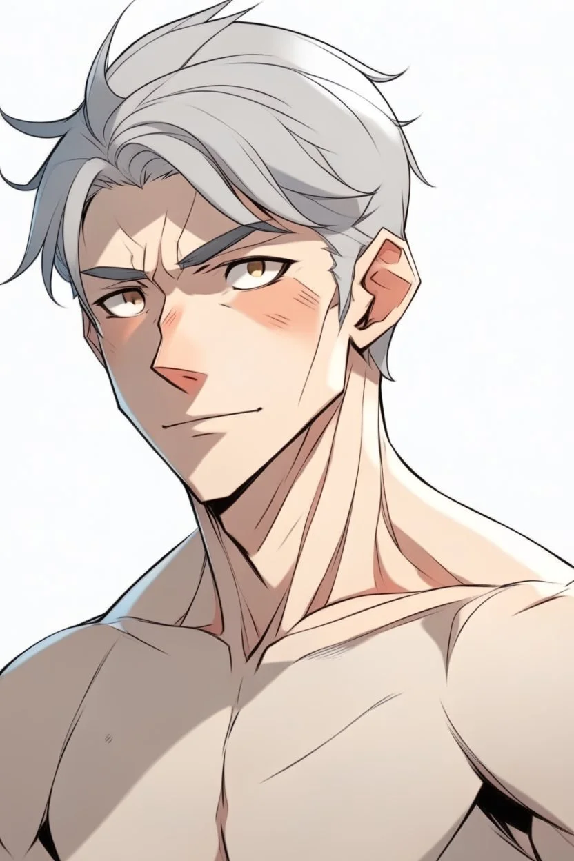 Anime man side character with plasticity abilities small muscles, aged 23