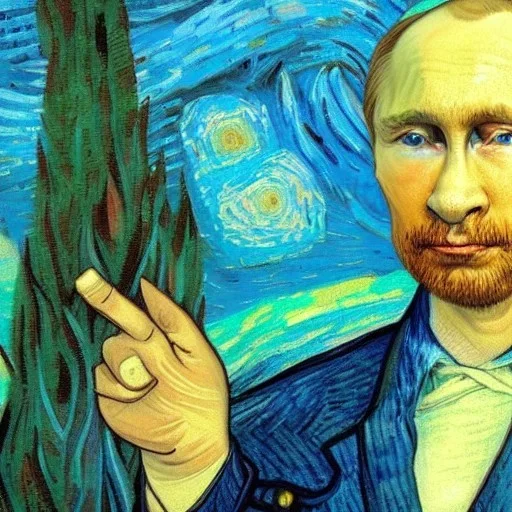 Putin painted by van gogh