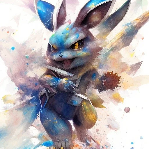 Pokémon Pikachu, watercolor illustration by <agnes cecile> style <Yoji Shinkawa>, <Jackson Pollock>, intricate detail , soft smooth lighting, soft pastel colors,