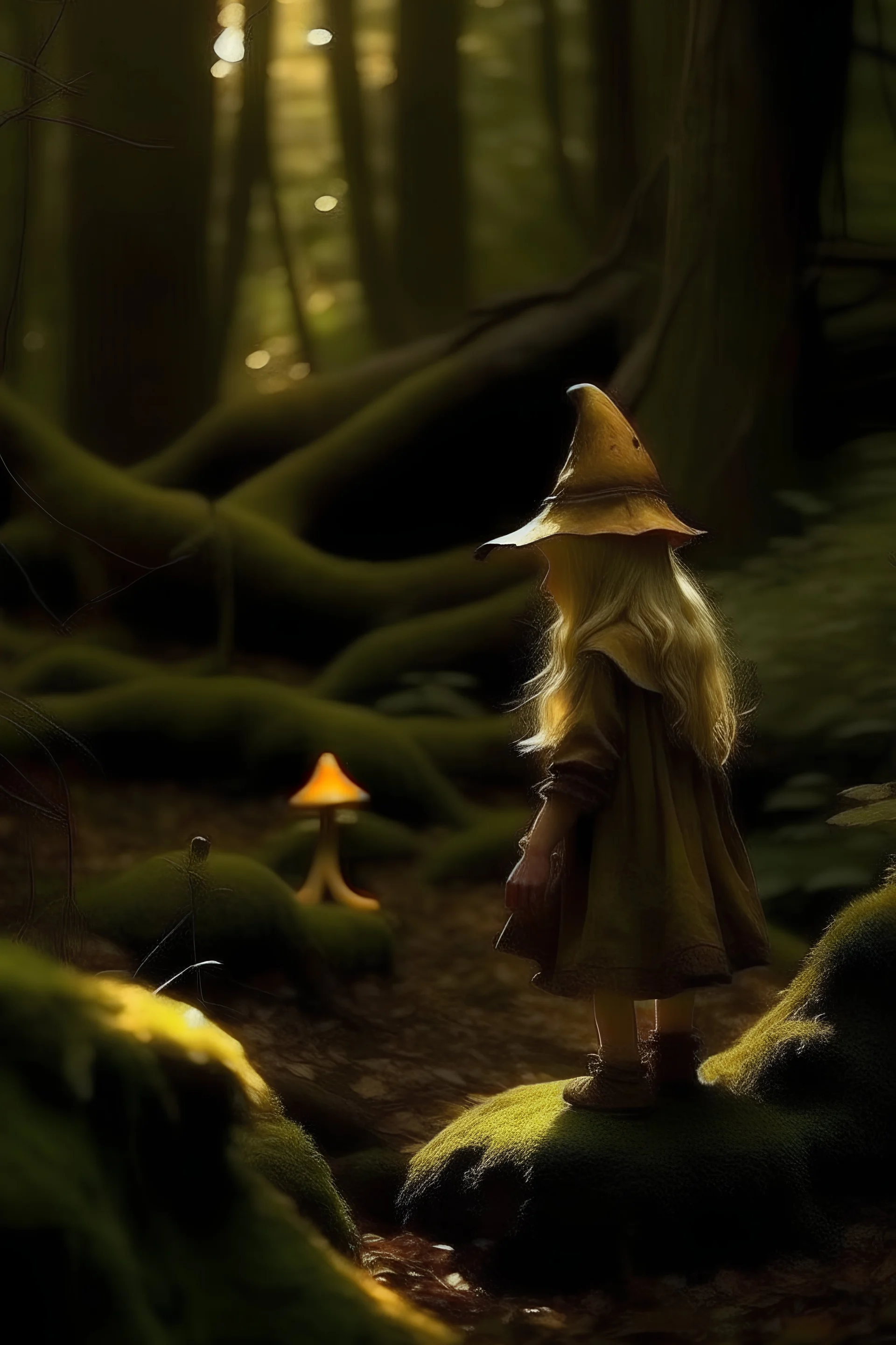 She motioned for Daniel and the gnomes to follow as she walked deeper into the woods. Daniel glanced nervously at the shadows thickening around them but stayed close to the fairy's warm glow.